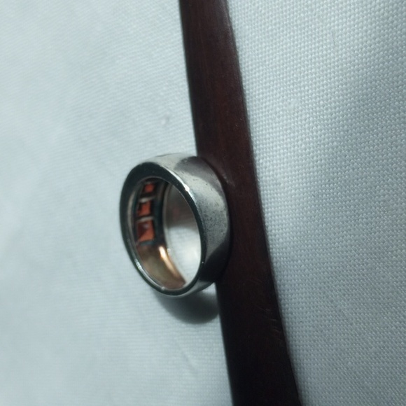 Sterling silver five stone garnet  invisible channel ring - Picture 5 of 6